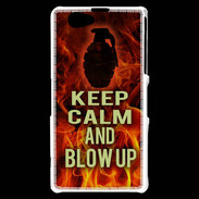 Coque Sony Xperia Z1 Compact Keep Calm and Grenade Feu