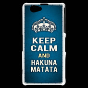 Coque Sony Xperia Z1 Compact Keep Calm and Hakuna Matata Bleu