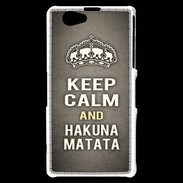 Coque Sony Xperia Z1 Compact Keep Calm and Hakuna Matata Gris