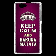 Coque Sony Xperia Z1 Compact Keep Calm and Hakuna Matata rose