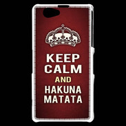 Coque Sony Xperia Z1 Compact Keep Calm and Hakuna Matata Rouge