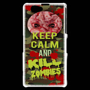 Coque Sony Xperia Z1 Compact Keep Calm and Kill Zombies camouflage