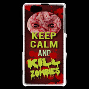 Coque Sony Xperia Z1 Compact Keep Calm and Kill Zombies Rouge