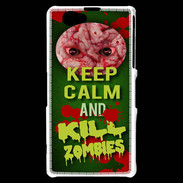 Coque Sony Xperia Z1 Compact Keep Calm and Kill Zombies Vert