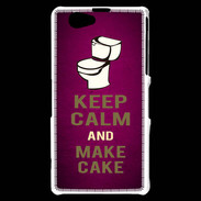 Coque Sony Xperia Z1 Compact Keep Calm and Make cake Rose