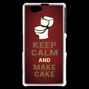 Coque Sony Xperia Z1 Compact Keep Calm and Make cake Rouge