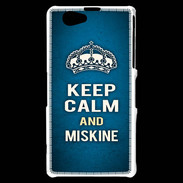 Coque Sony Xperia Z1 Compact Keep Calm and Miskine Bleu
