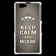 Coque Sony Xperia Z1 Compact Keep Calm and Miskine Gris