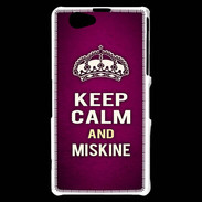 Coque Sony Xperia Z1 Compact Keep Calm and Miskine Rose