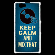 Coque Sony Xperia Z1 Compact Keep Calm and Mix that Bleu