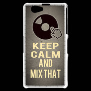 Coque Sony Xperia Z1 Compact Keep calm and Mix That Gris