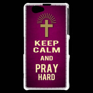 Coque Sony Xperia Z1 Compact Keep Calm and Pray Christian Rose