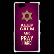 Coque Sony Xperia Z1 Compact Keep Calm and Pray jewish Rose