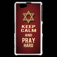 Coque Sony Xperia Z1 Compact Keep Calm and Pray jewish Rouge