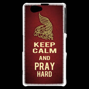 Coque Sony Xperia Z1 Compact Keep Calm and Pray Muslim Rouge