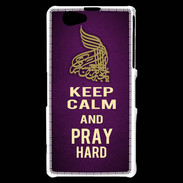 Coque Sony Xperia Z1 Compact Keep Calm and Pray Muslim Violet