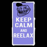 Coque Sony Xperia Z1 Compact Keep Calm and Be Reelax Bleu