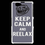 Coque Sony Xperia Z1 Compact Keep Calm and Reelax Gris