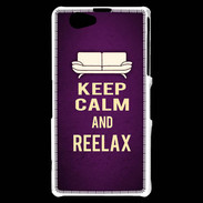 Coque Sony Xperia Z1 Compact Keep Calm and Reelax Violet