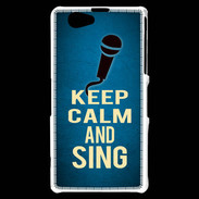 Coque Sony Xperia Z1 Compact Keep Calm and Sing Bleu