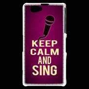 Coque Sony Xperia Z1 Compact Keep Calm and Sing Rose