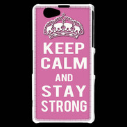 Coque Sony Xperia Z1 Compact Keep Calm and Stay strong Rose