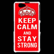 Coque Sony Xperia Z1 Compact Keep Calm and Stay strong Rouge