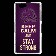 Coque Sony Xperia Z1 Compact Keep Calm and Stay strong Violet