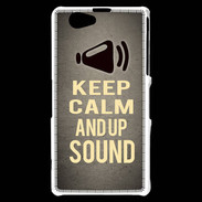 Coque Sony Xperia Z1 Compact Keep Calm and Up Sound Gris