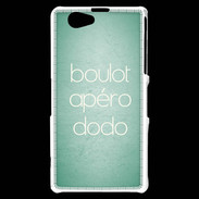 Coque Sony Xperia Z1 Compact Boulot Apéro Dodo Vert ZG