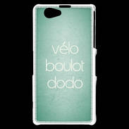 Coque Sony Xperia Z1 Compact Vélo Boulot Dodo Vert ZG