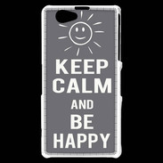 Coque Sony Xperia Z1 Compact Keep calm Be Crazy Gris