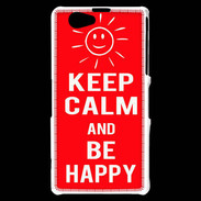 Coque Sony Xperia Z1 Compact Keep calm Be Crazy Rouge