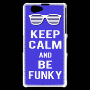 Coque Sony Xperia Z1 Compact Keep Calm Funky Bleu