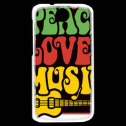 Coque HTC Desire 310 Peace Love Music