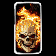 Coque HTC Desire 310 Tête de mort en flamme 5