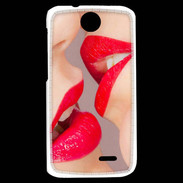 Coque HTC Desire 310 Bouche sexy Lesbienne et rouge à lèvres gloss