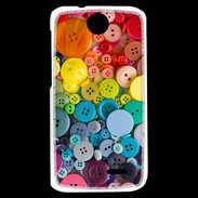 Coque HTC Desire 310 Arc en ciel de boutons de couture