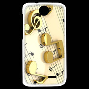 Coque HTC Desire 310 Portée de notes en or