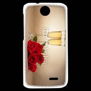 Coque HTC Desire 310 Coupe de champagne, roses rouges