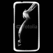 Coque HTC Desire 310 Femme enceinte en noir et blanc