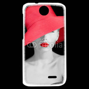 Coque HTC Desire 310 Femme élégante en noire et rouge 10