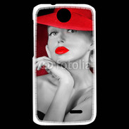 Coque HTC Desire 310 Femme élégante en noire et rouge 15