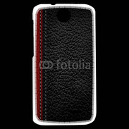 Coque HTC Desire 310 Effet cuir noir et rouge
