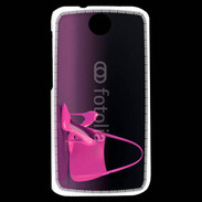 Coque HTC Desire 310 Escarpins et sac à main rose