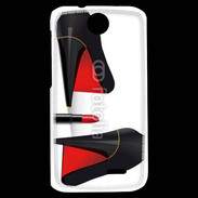Coque HTC Desire 310 Escarpins et tube de rouge à lèvres