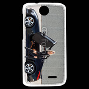 Coque HTC Desire 310 Femme blonde sexy voiture noire 3