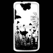 Coque HTC Desire 310 Papillon en noir et blanc