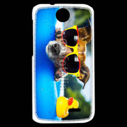 Coque HTC Desire 310 Chien à la piscine 5