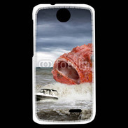 Coque HTC Desire 310 Enorme poisson chassant bateau de pêcheurs